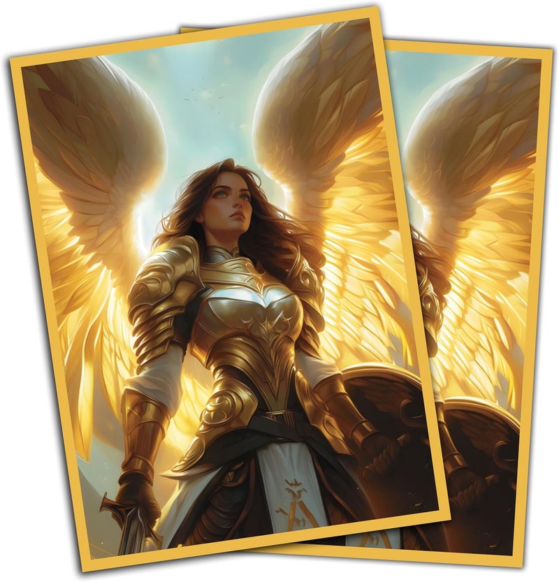 Digital Sorcery Studio Angel Warrior Card Game Sleeves – 100 Pack – Compatible with MTG – Perfect for Magic The Gathering Commander Decks Like Giada, Font of Hope, Avacyn, LIESA & Aurelia - Image 1